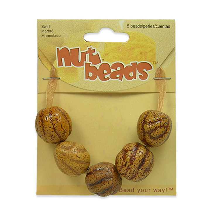 Swirl Nut Beads - 5 Pieces     