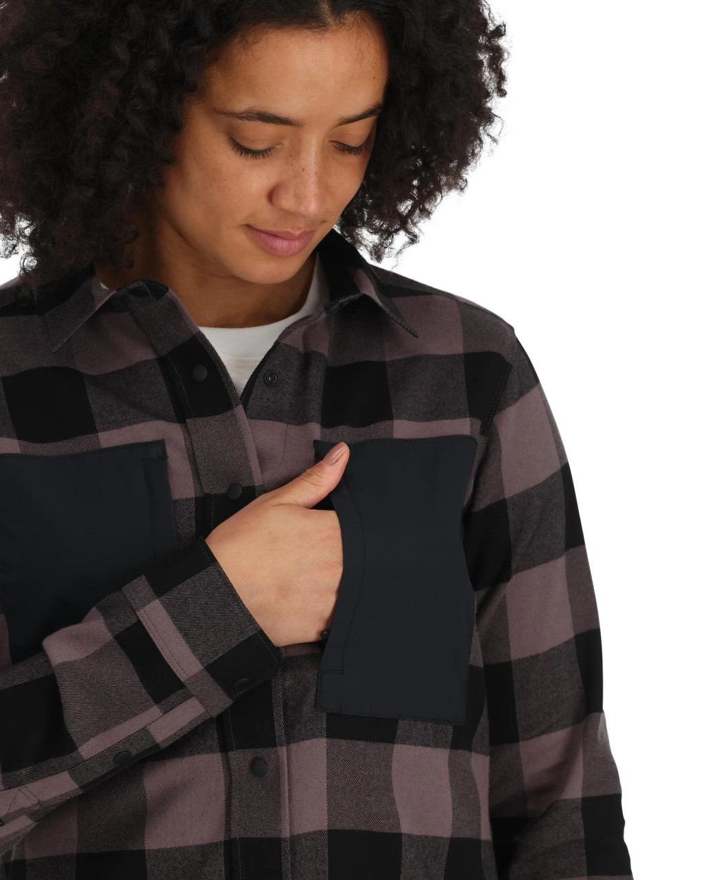 Simms W's Guide Flannel Loden Buffalo Check Sz.S