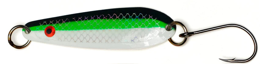 Amundson Fat Shiver Spoon 3.5"Salmon Camp Glow/UV 2pk