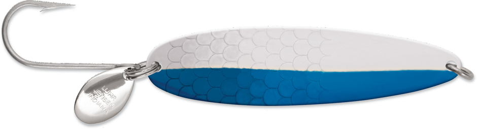Luhr Jensen LJ Coyote Spoon 4" Nickel/Neon Blue Stripe