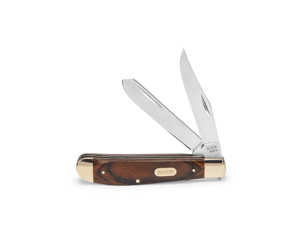 Buck Knife 382 Trapper Wood Handle