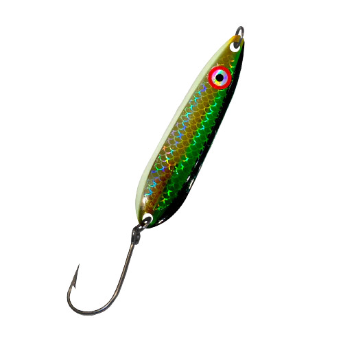 Big Eye Spoons 3.5" Green Glow Back Herring Aid