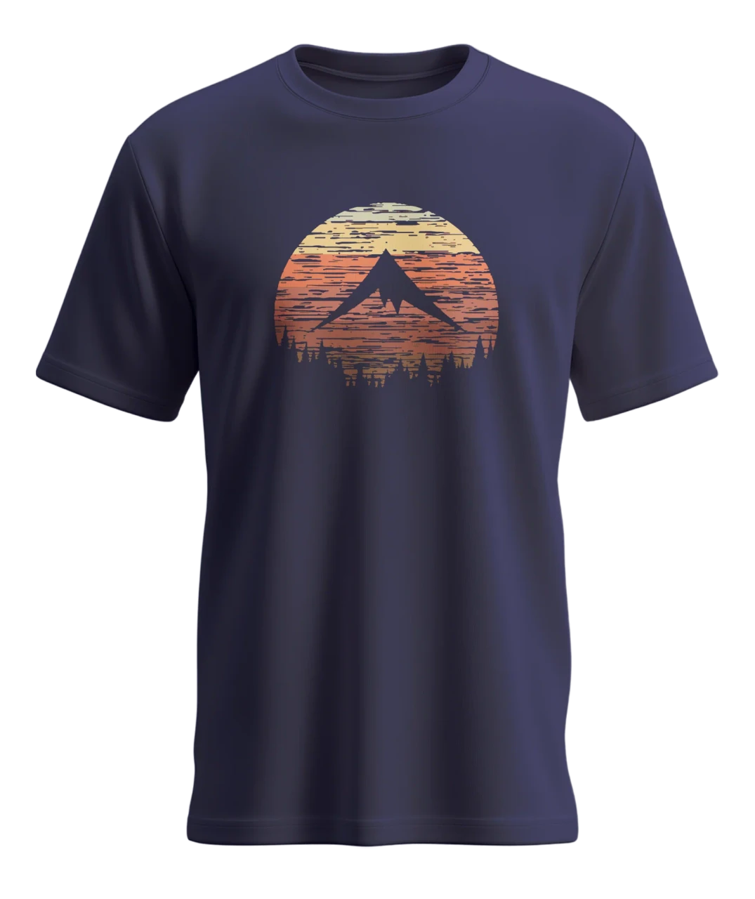 SKRE Retro Sunset T-Shirt Heather Navy Sz.XXL