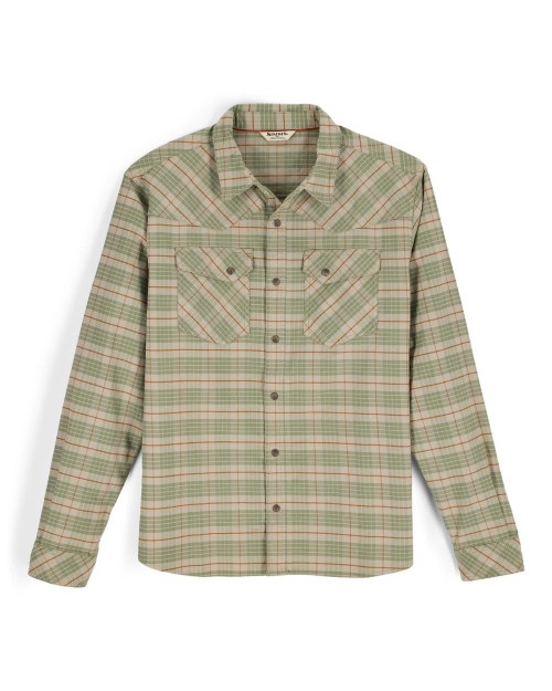 Simms M's Brackett Flannel Drummond Plaid: Stone Sz.L