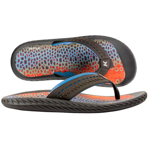 Korkers M's Fish Flip Brown Trout Sandals Sz.10