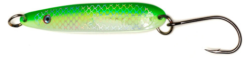 Amundson Slim Shiver Spoon 3.25" Green Herrring Glow/UV 2pk