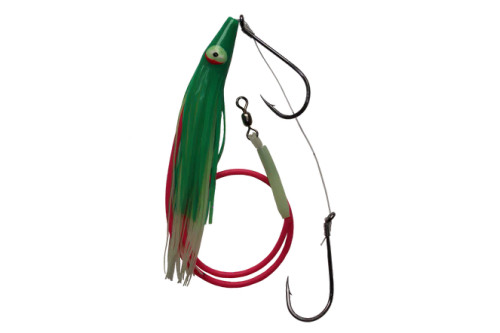 Delta Tackle Guide Series Hali Rig 16/0 Green/Glow Skirt