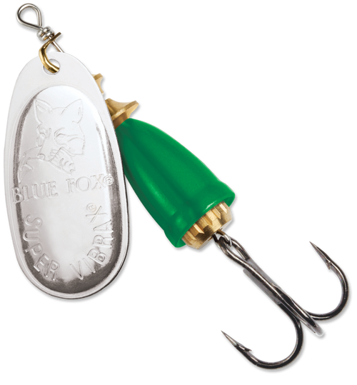 Blue Fox #2 Silver/Fluorescent Green