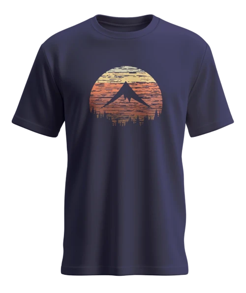 SKRE Retro Sunset T-Shirt Heather Navy Sz.L
