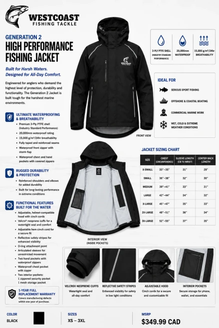 WCFT High Performance Rain Jacket 2XL