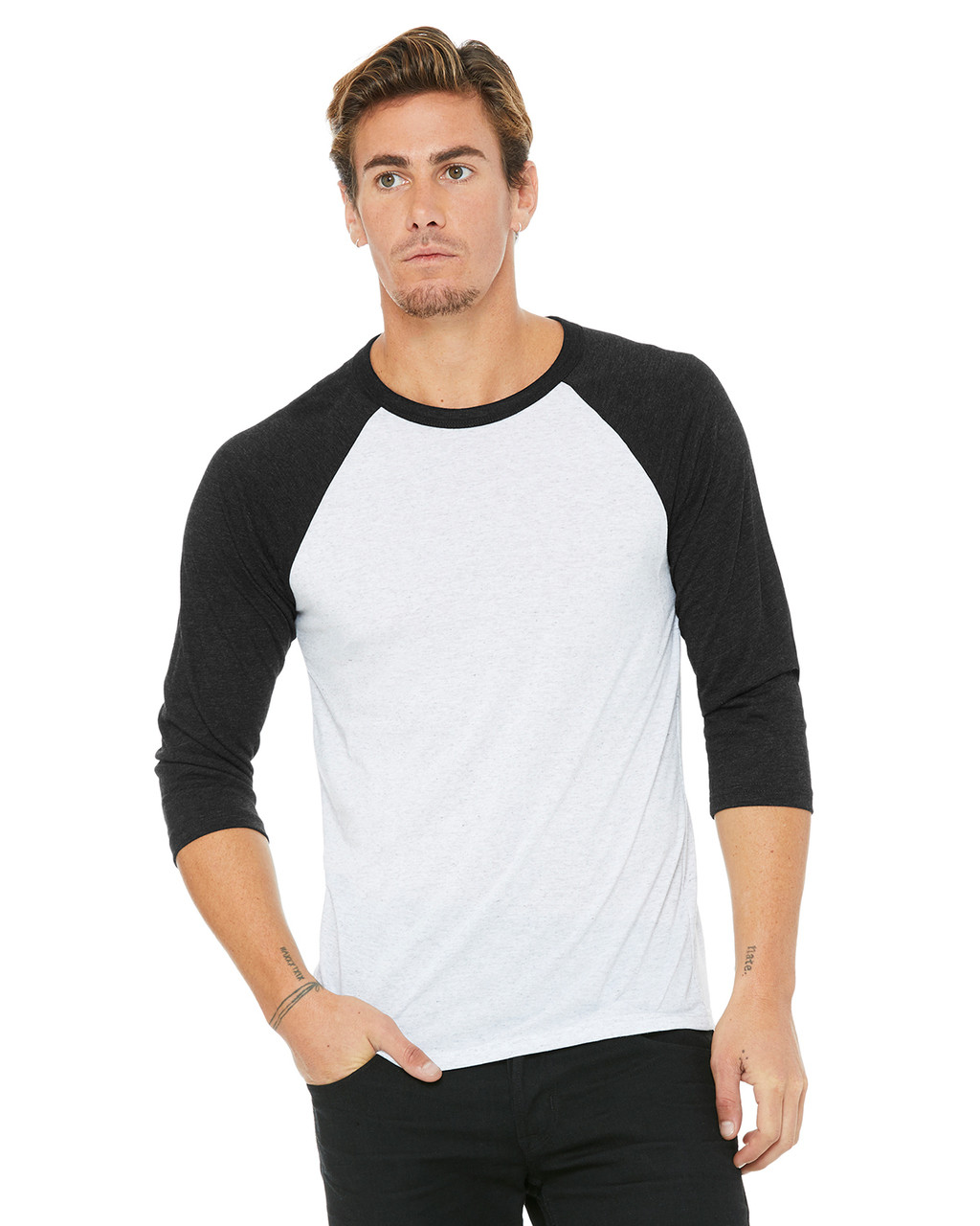 Bella + Canvas 3200 Unisex 3/4-Sleeve Baseball T-Shirt