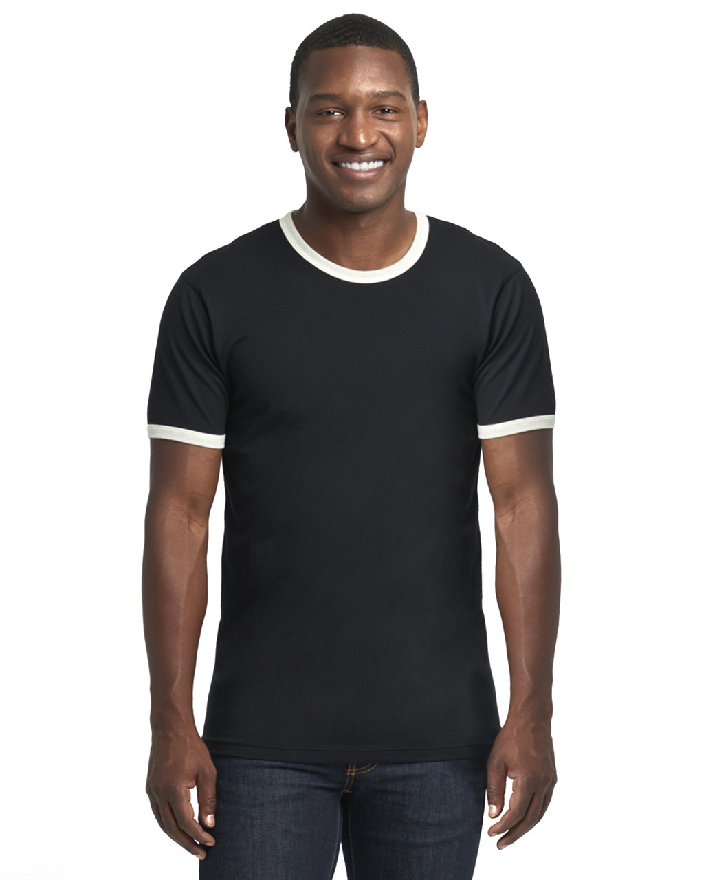 Next Level Apparel Unisex Sueded Crew Neck T-Shirt Colour: Black, Size