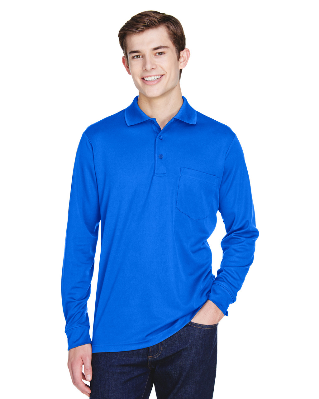 Core 365 88192P Performance Long Sleeve Polo with Pocket