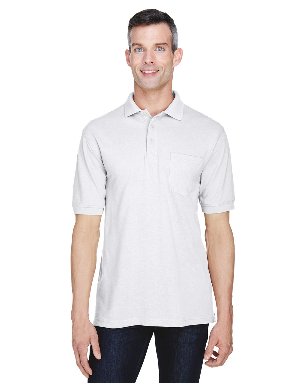 Harriton M265P Men's 5.6 oz. Easy Blend™ Polo with Pocket