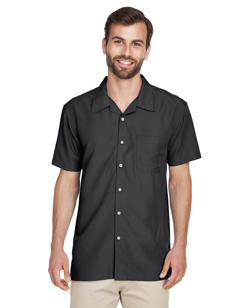 Harriton M560 Men's Barbados Textured Camp Shirt