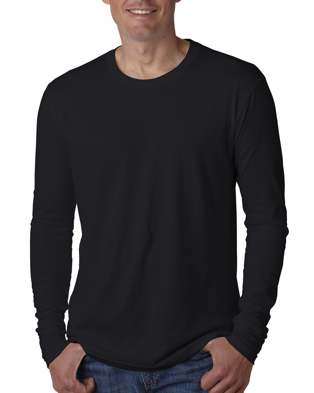 FOLNUA ♥ Net Long Sleeve T-shirt /追跡付 Next Level N3601 Men's Cotton Long-Sleeve Crew