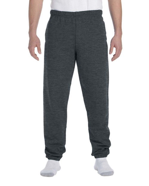 Jerzees mens Fleece Sweatpants, Open Bottom - Black Heather, X