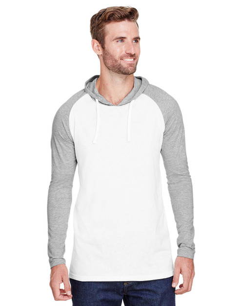 LAT 6917 Men's Hooded Raglan LongSleeve TShirt