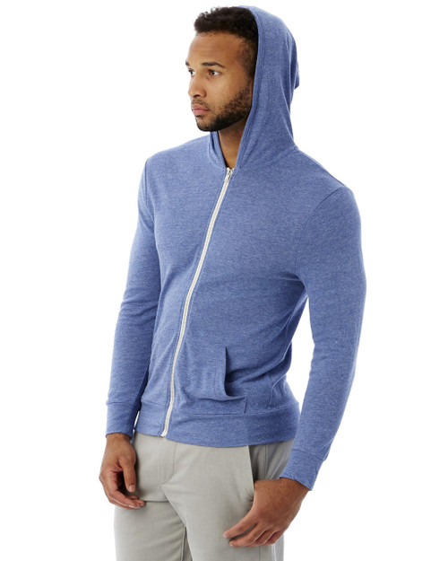 Alternative Adult Quarter Zip Fleece Hooded Sweatshirt Eco canvas-S