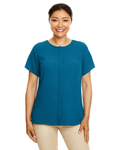 即日発送　2WAY LADY FISHBONE MINI BLOUSE Devon & Jones DP617W - Women's Perfect Fit™ Tie Front Blouse