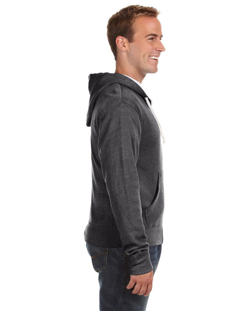 J America JA8872 Adult Triblend FullZip Fleece Hood