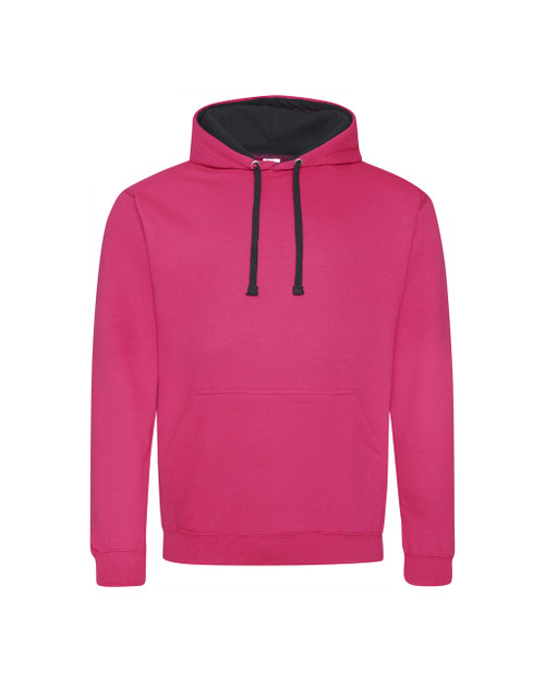Full Zip Hoodie with Contrasting Liner and Zip - Fire Red / Jet