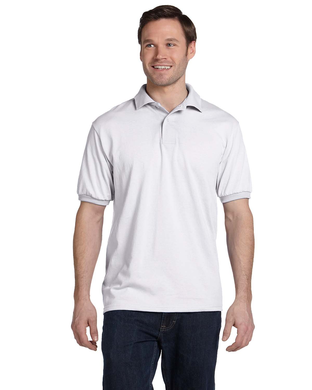 Hanes 054 Adult 5.2 oz., 50/50 EcoSmart® Jersey Knit Polo