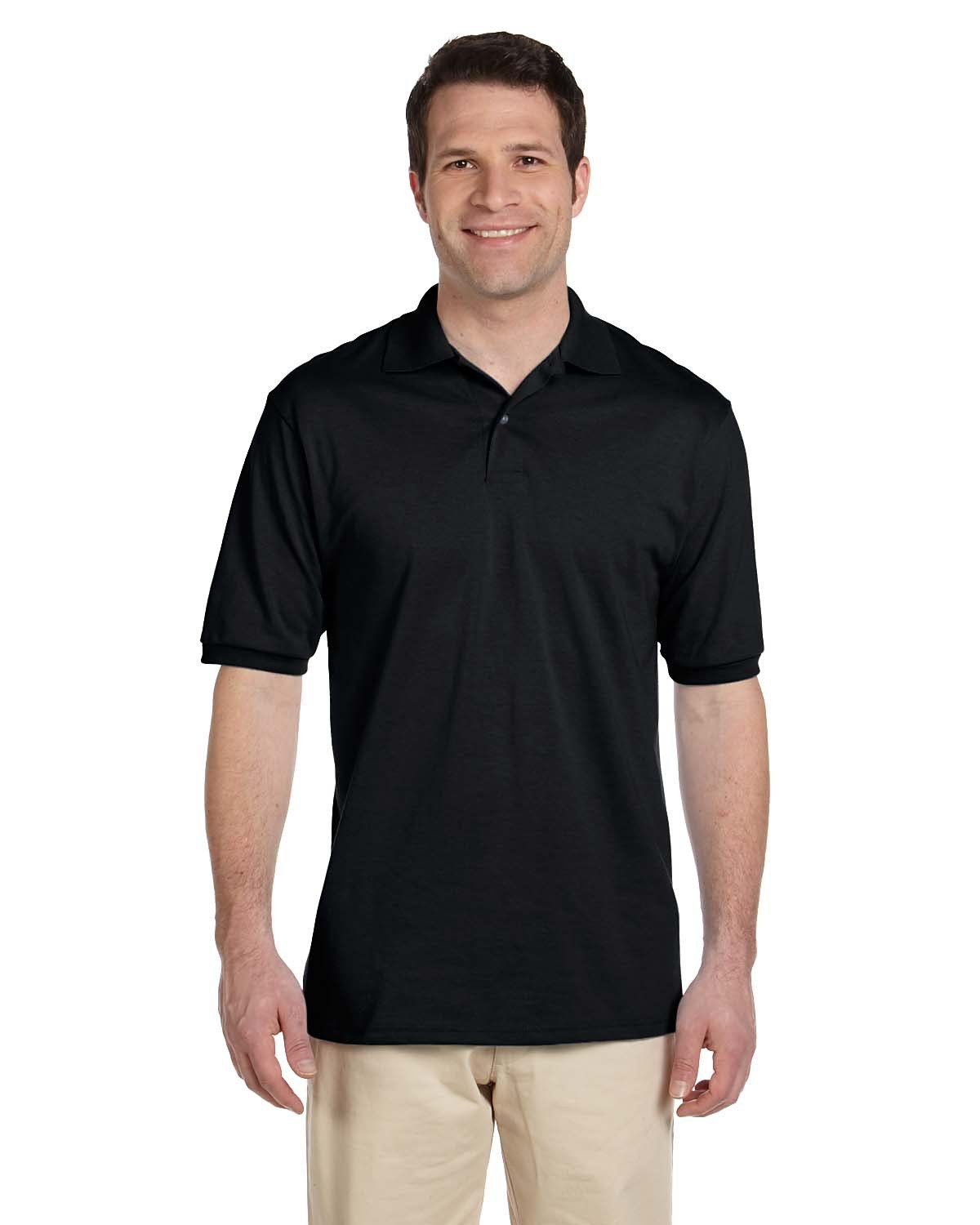 Jerzees 437 Adult SpotShield Jersey Polo - Black - M