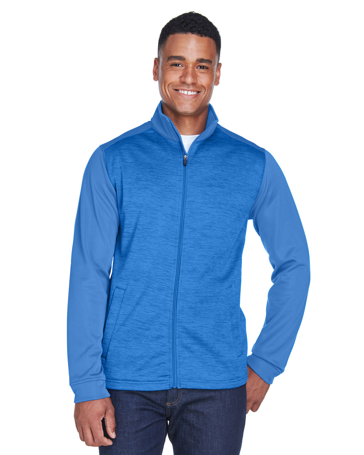 Devon & Jones DG796 Colorblock M lange Fleece Full Zip