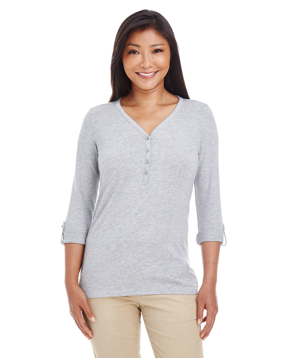 Devon & Jones DP186W Ladies' Perfect Fit YPlacket Knit Top