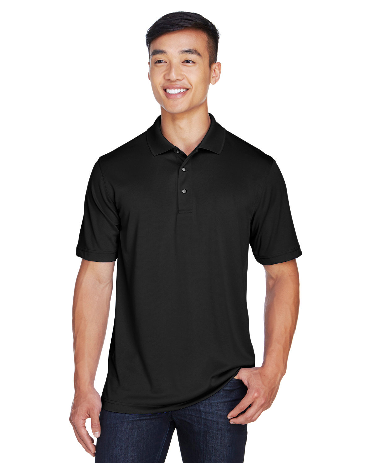 トップス ACTIVE CITY S/S SNAP POLO SHIRT Harriton M345 Men's Advantage Snap Placket Performance Polo