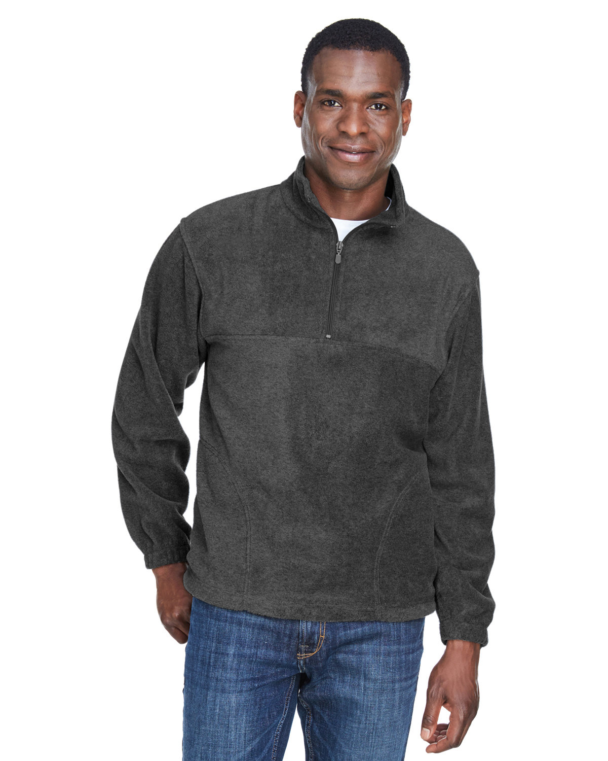 Harriton M980 Adult 8 oz. QuarterZip Fleece Pullover
