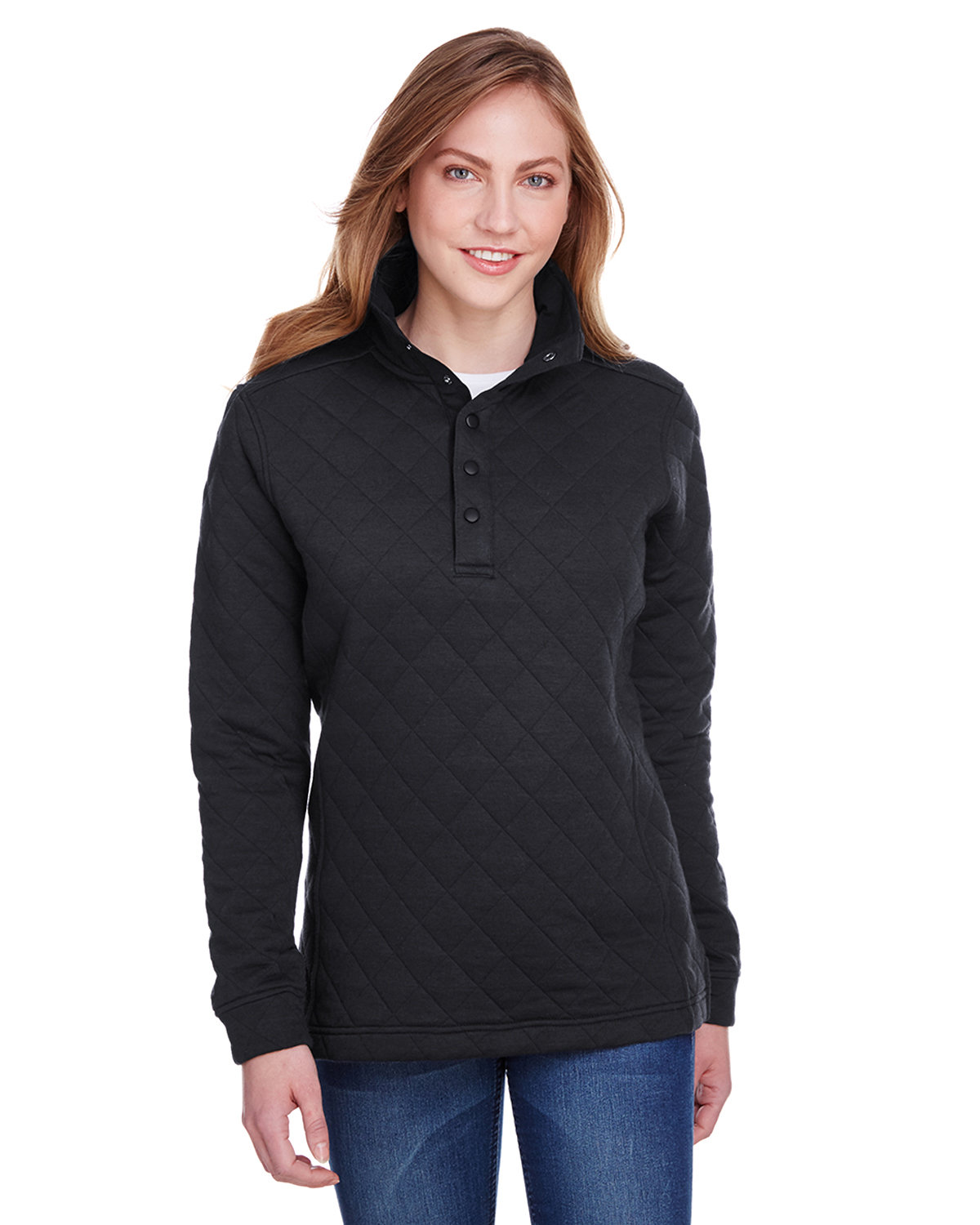JAmerica JA8891 Ladies' Ladies Quilted Snap Pullover