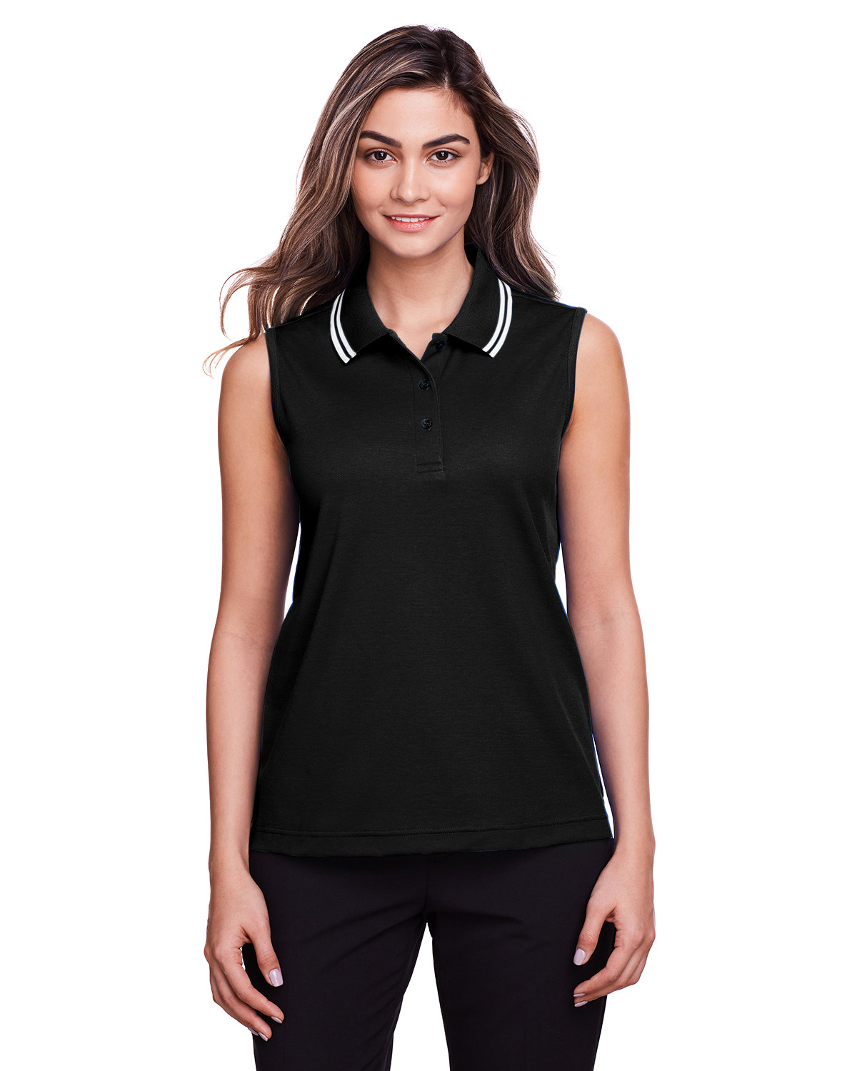 トップス Reracs FRONT TUCK SLEEVELESS POLO(BLACK) Reracs FRONT TUCK SLEEVELESS POLO(BLACK)