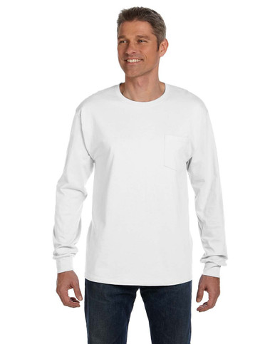 Hanes 5596 Men's 6.1 oz. LongSleeve Pocket TShirt