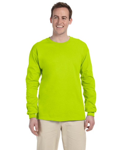 Gildan Camiseta De Manga Larga Ultra Algodón De 6 Onzas (G240) Verde Militar, (azul Claro)., X-Large