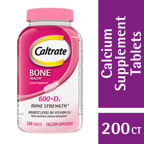 Caltrate 600+D3 Calcium and Vitamin D Supplement Tablets - 200 Count