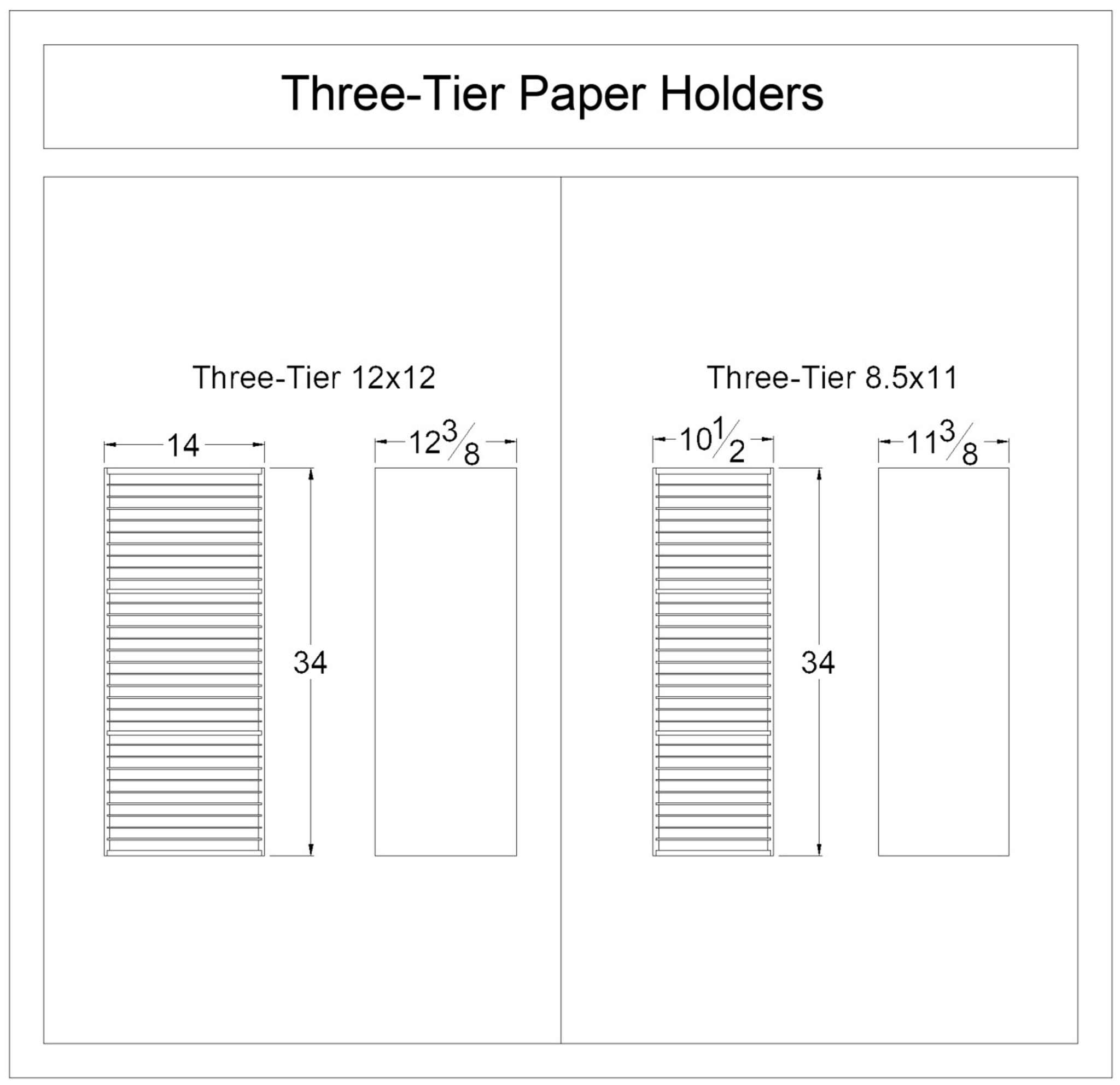 Three-Tier Horizontal Paper Holder