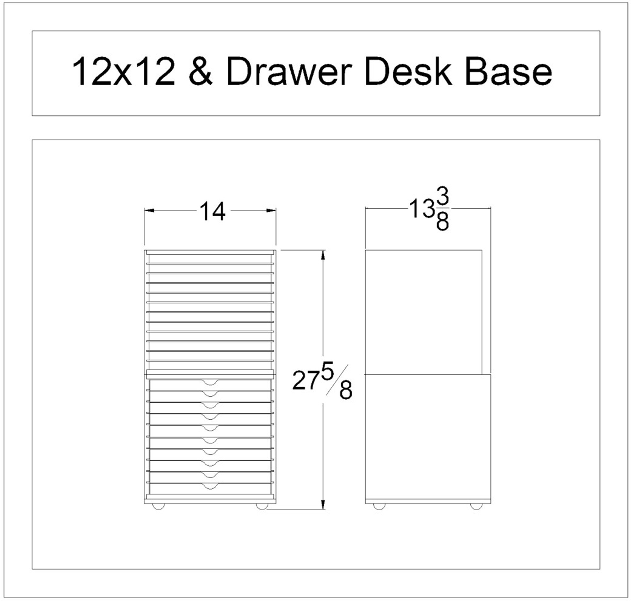 12x12 Desk Paper Rack & Storage Drawers