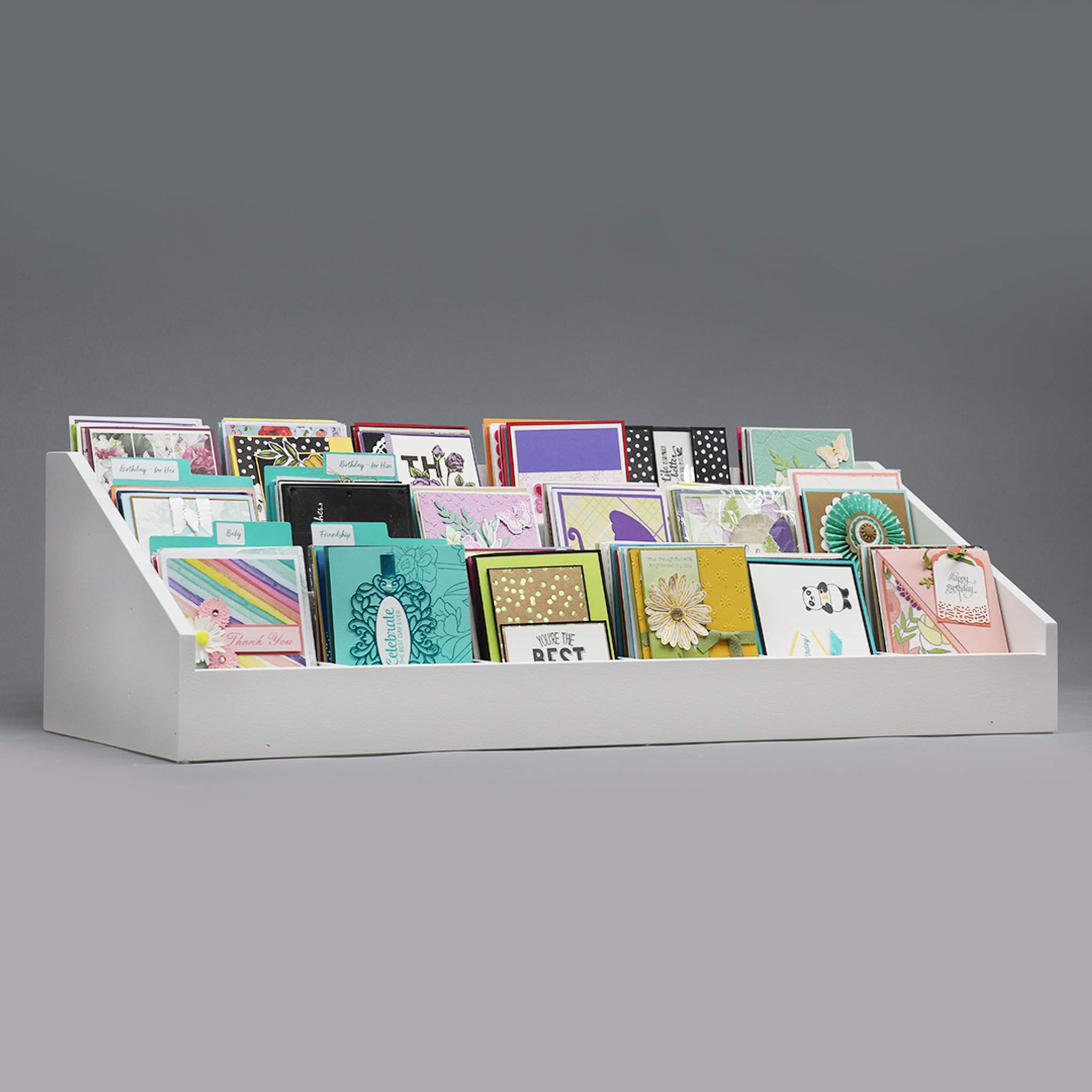 Multi Level Greeting Card Display Shelf