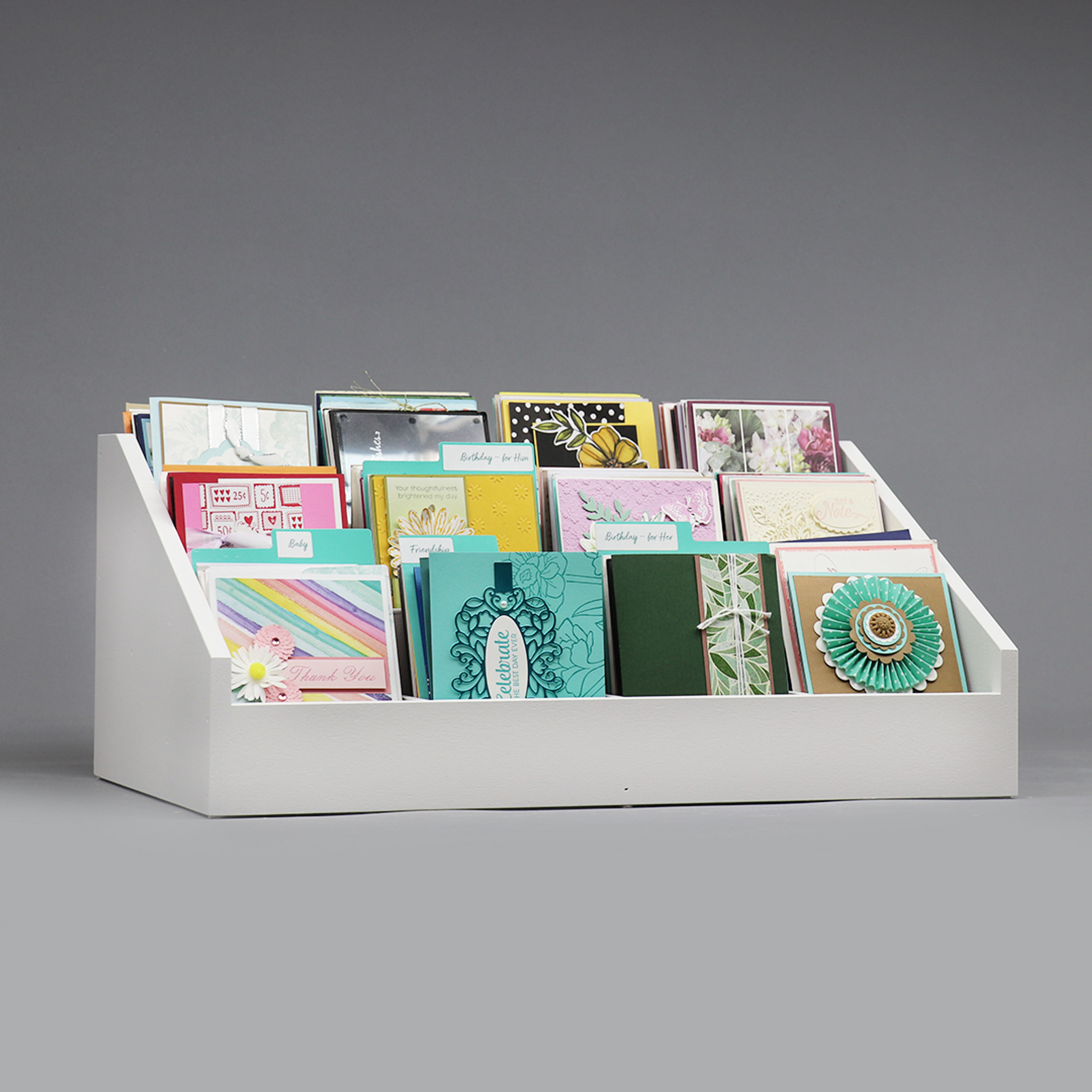 Multi Level Greeting Card Display Shelf