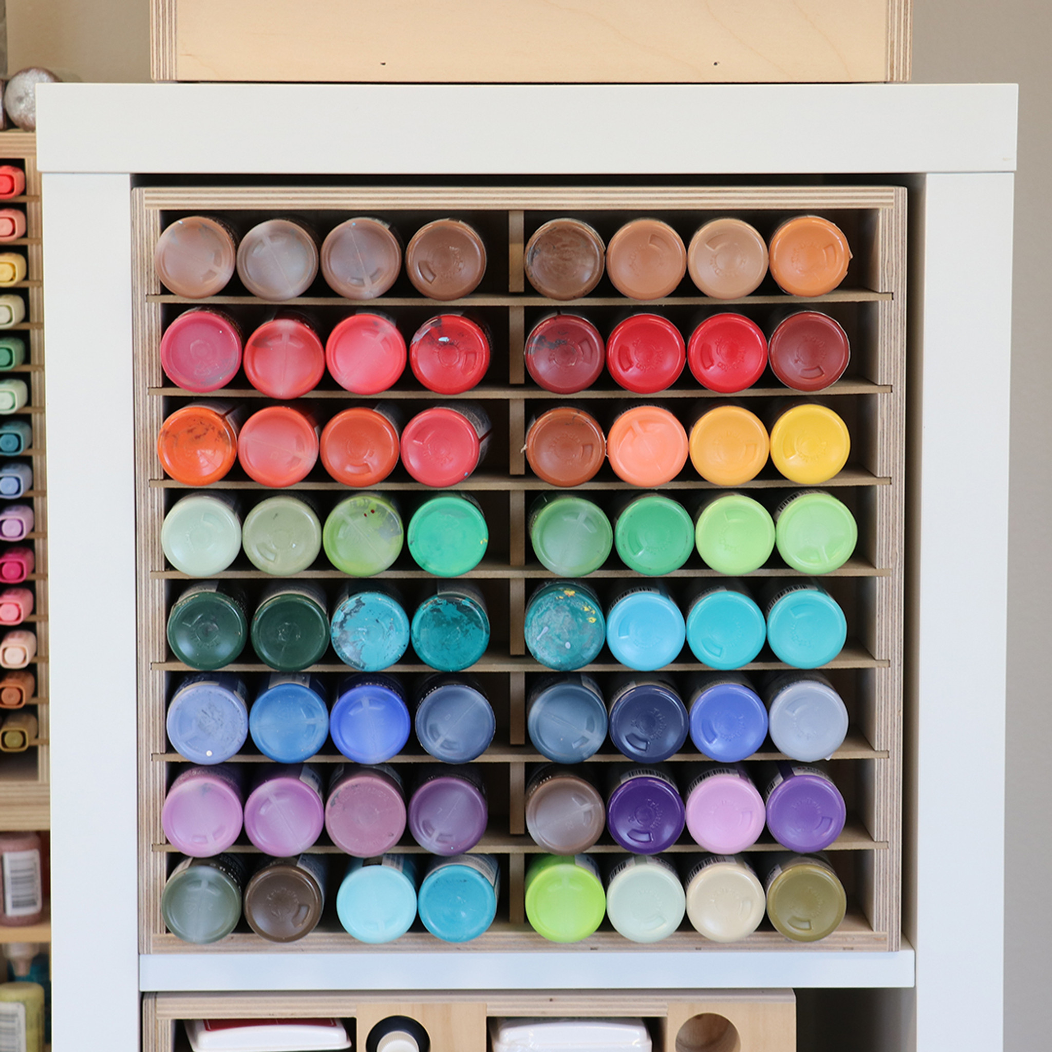 Hobby Storage - 2 oz Acrylic Paint Racks Holders for Peg Board