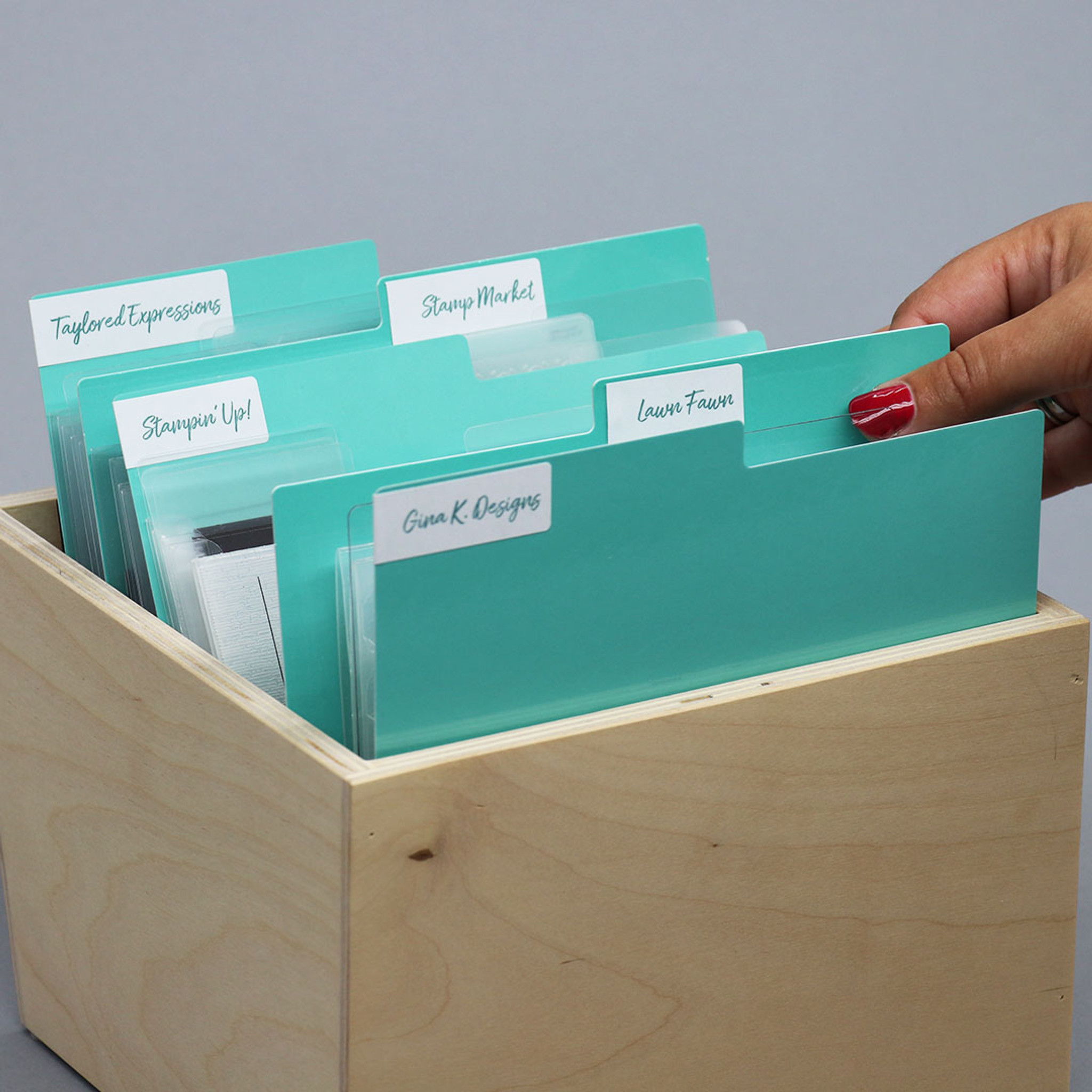 Wooden Storage Box with Dividers