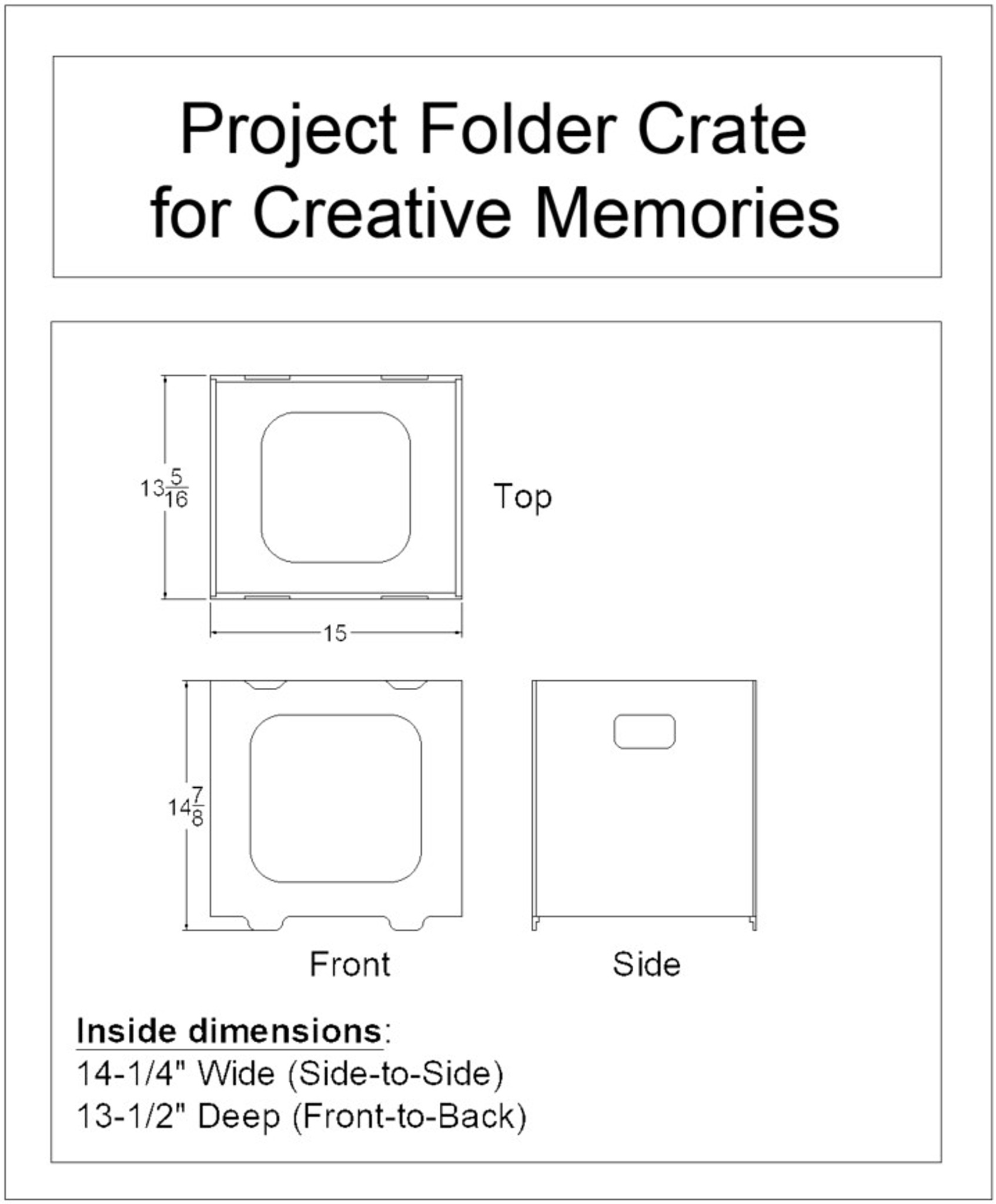 Project Folder Crate for Creative Memories