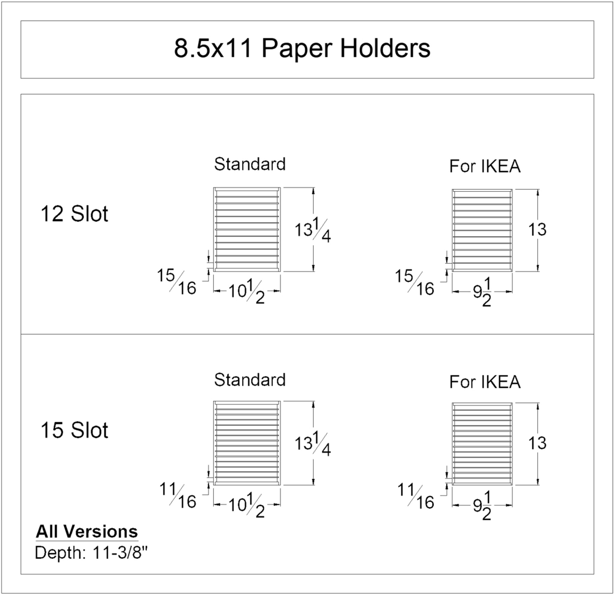 8.5x11 Paper Storage Holder