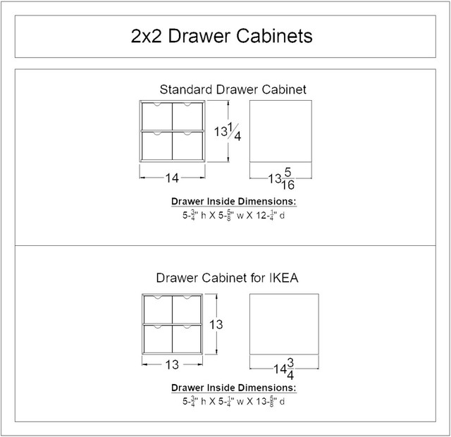 2x2 Drawer Cabinet | 4-Drawer Craft Storage Cabinet