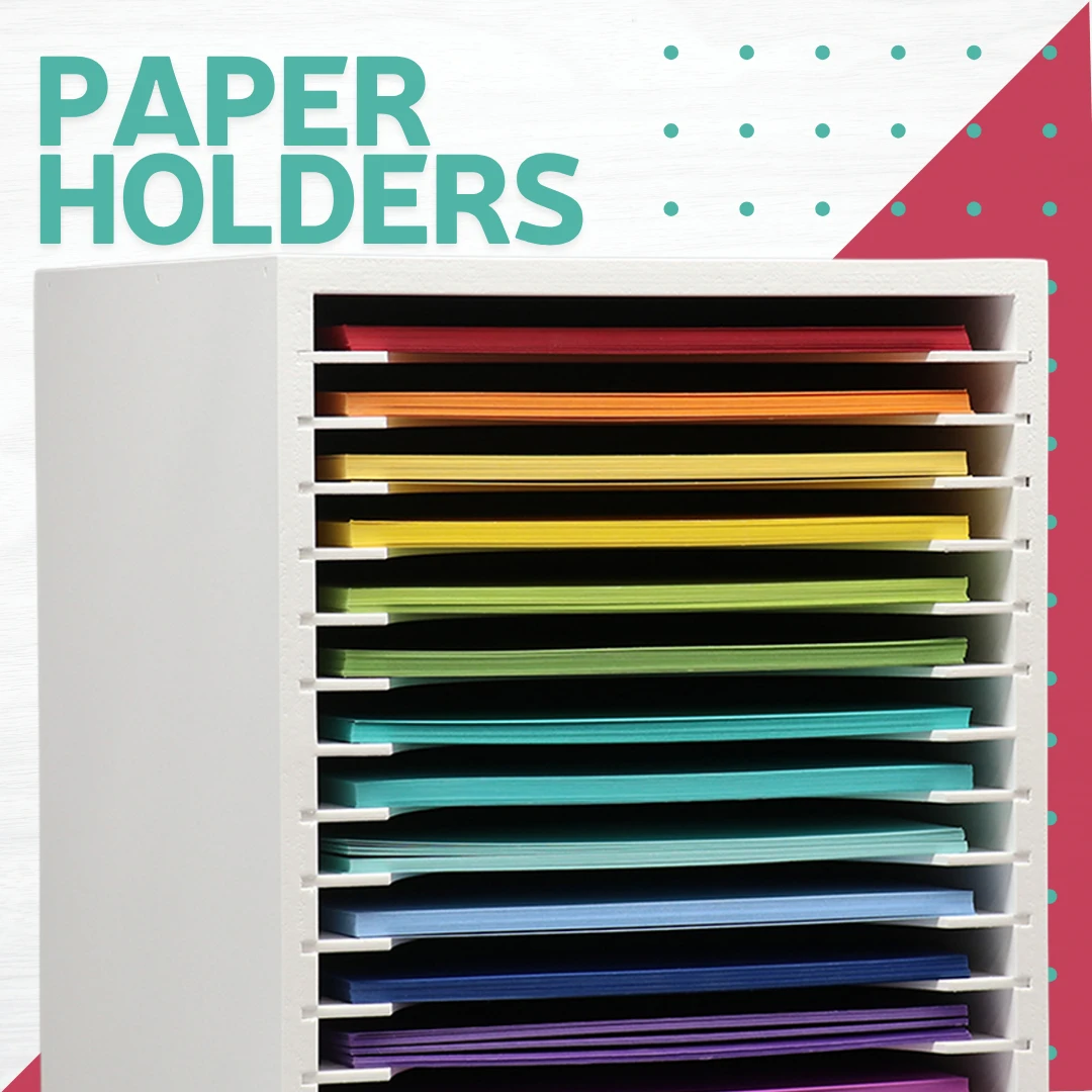 Stamp-n-Storage Paper Holders keeping craft paper organized and easy to see