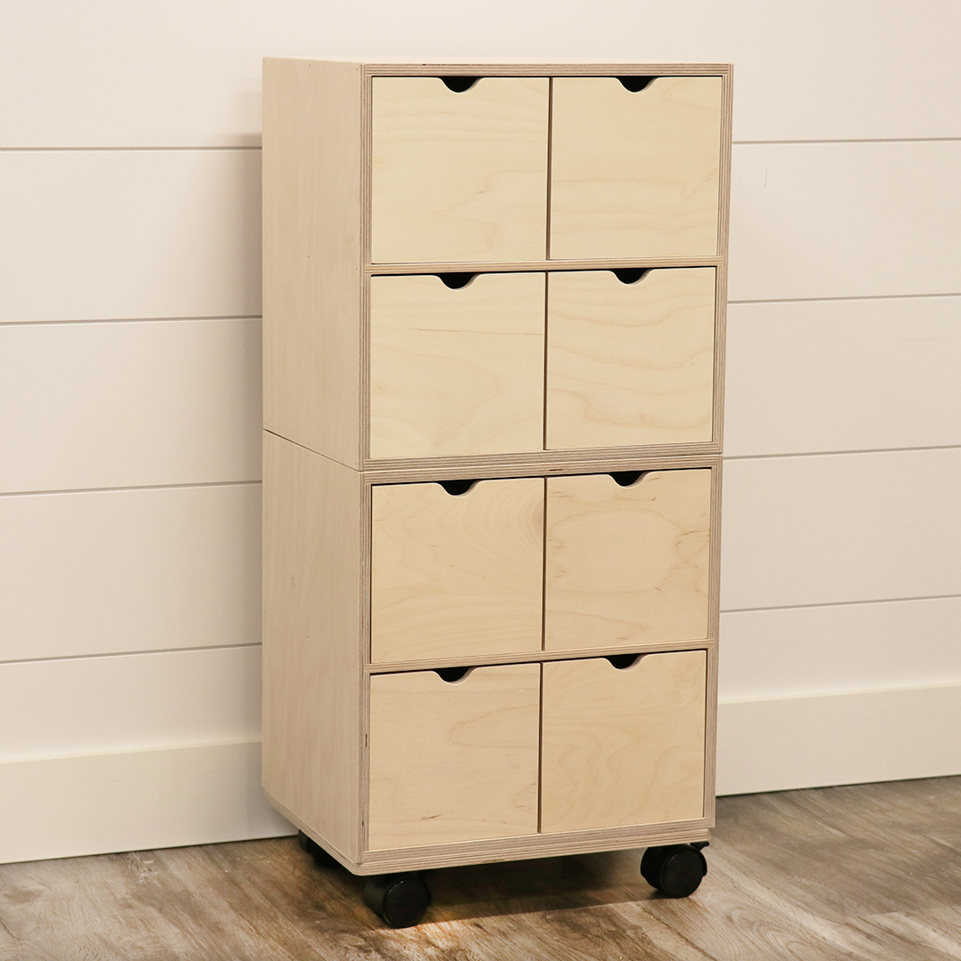 Built-in Tall Cabinet with Shelves and Drawers