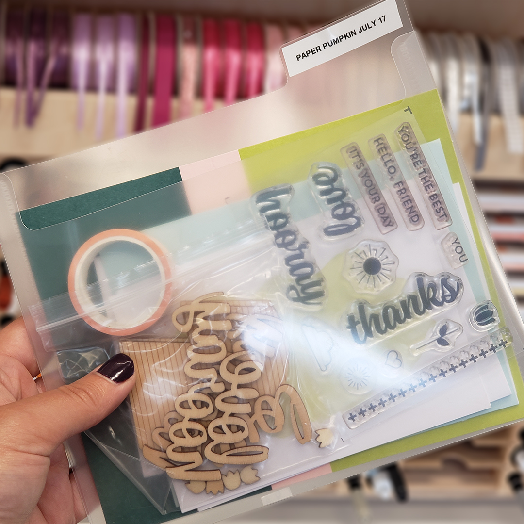 Storage Pocket with various craft supplies inside
