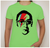 Lime green Sad Larry Shirt on small model.